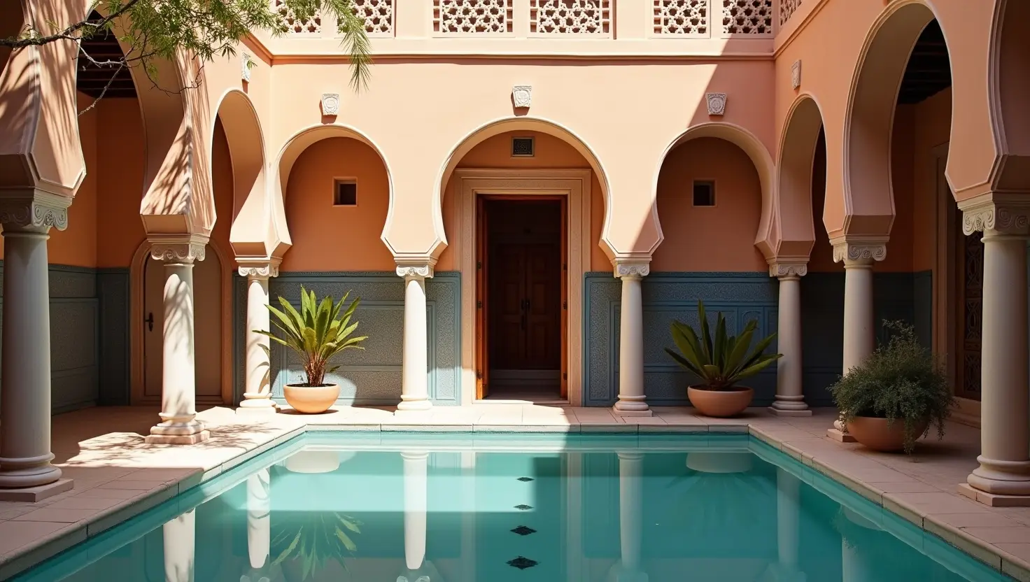 Patio d'un riad à acheter à Marrakech